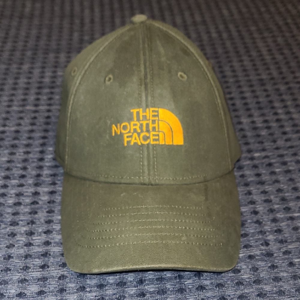 The North Face Olive Hat with Orange Logo